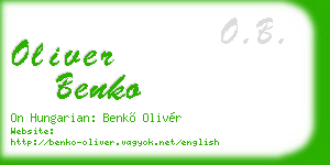 oliver benko business card